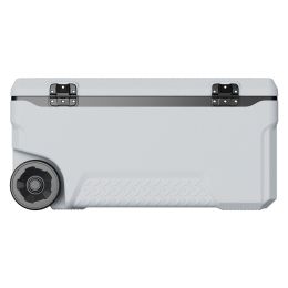 Portable Cooler, 74 QT Wheeled Cooler with Ice Retention, Heavy-Duty Handles and Cup Holder, Lightweight Rigid Material Insulated Portable Cooler