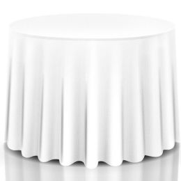 10 Pieces 90 Inch Home Restaurant Polyester Round Tablecloth