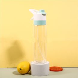Spray Water Bottle For Girls Outdoor Sport Fitness Water Cup Large Capacity Spray Bottle Drinkware Travel Bottles Kitchen Gadgets (Option: TRITAN blue)