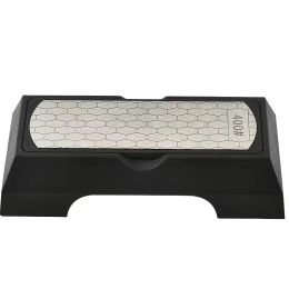 Diamond Double-sided Sharpening Stone 400#/1000# With Coarse And Fine Grit And Non-slip Base - Suitable For Kitchen Knives, Chisels, Axes, And Wo (Option: Black)