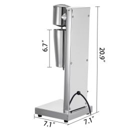Milkshake Maker Kit, Stainless Steel Electric Milkshake Maker, 180W Milkshake Machine, Single Head Classic Milkshake Maker With 800ml Cup, Silver (Option: Silver)