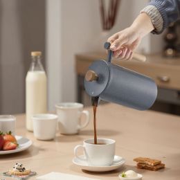 French Press Coffee Maker 34 Oz Stainless Steel French Coffee Press Black (Option: Black)