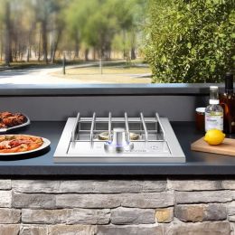 Single Grilling Side Burner For Outdoor 17,000BTU Propane & Natural Gas (Option: Silver)
