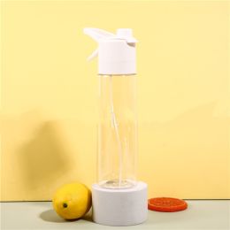 Spray Water Bottle For Girls Outdoor Sport Fitness Water Cup Large Capacity Spray Bottle Drinkware Travel Bottles Kitchen Gadgets (Option: TRITANwhite)
