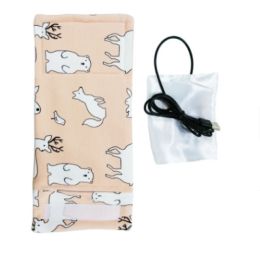 USB Milk Water Warmer Travel Stroller Insulated Bag Portable Baby Nursing Bottle Heater Cover Baby Food Warmer Bottle Warmer (Option: Pink Polar bear)