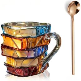 Painted Book Coffee Cup Unique Book Stacking Coffee Cup (Option: Type 2 set-1PCS)