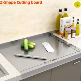 Stainless Steel Cutting Board for Kitchen - Large 304 Chopping Boards, Suitable for Meat Vegetables Bread and Baking,Kitchen Accessories, (size: Z-Shape 40cm*50cm)