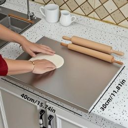 Stainless Steel Cutting Board With Lip For Kitchen Chopping Boards For Countertop Large Metal Cutting Board Over Sink Suitable For Meat Fruits Ve (Option: 30CM40CM)