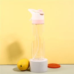 Spray Water Bottle For Girls Outdoor Sport Fitness Water Cup Large Capacity Spray Bottle Drinkware Travel Bottles Kitchen Gadgets (Option: TRITAN pink)